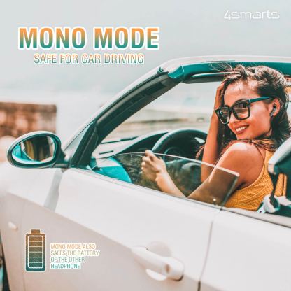 4smarts TWS Bluetooth Eara Twins - комплект безжични Bluetooth слушалки с микрофон и спийкър за мобилни устройства (черен) 4