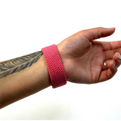 JC Design Braided SoloLoop Band - текстилна каишка за Apple Watch 38мм, 40мм (розов) 4