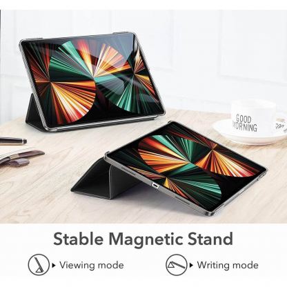 ESR Ascend Trifold Case - полиуретанов калъф с поставка и отделение за Apple Pencil 2 за iPad Pro 12.9 M1 (2021) (черен) 6