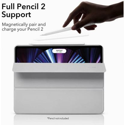 ESR Rebound Magnetic Case - магнитен полиуретанов калъф с поставка за iPad Pro 11 M1 (2021), iPad Pro 11 (2020), iPad Pro 11 (2018) (сребрист) 2