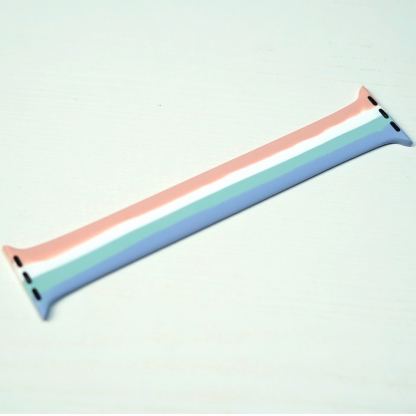 JC Design Silicone SoloLoop Band - силиконова каишка за Apple Watch 42мм, 44мм (розов-син) 2