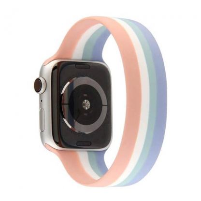 JC Design Silicone SoloLoop Band - силиконова каишка за Apple Watch 42мм, 44мм (розов-син) 3