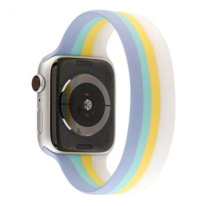 JC Design Silicone SoloLoop Band - силиконова каишка за Apple Watch 38мм, 40мм (син-жълт) 3