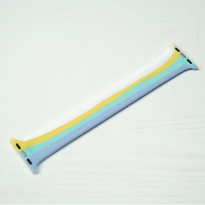 JC Design Silicone SoloLoop Band - силиконова каишка за Apple Watch 42мм, 44мм (син-жълт) 2