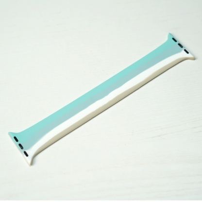 JC Design Silicone SoloLoop Band - силиконова каишка за Apple Watch 42мм, 44мм (бял-син) 2