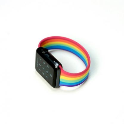 JC Design Silicone SoloLoop Band - силиконова каишка за Apple Watch 38мм, 40мм (шарен) 5