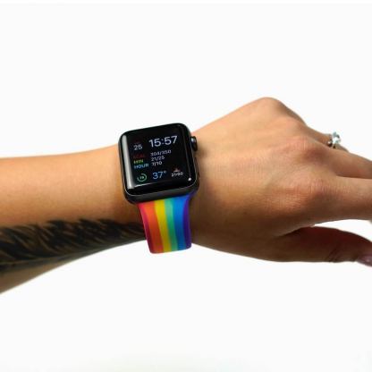 JC Design Silicone SoloLoop Band - силиконова каишка за Apple Watch 38мм, 40мм (шарен) 6
