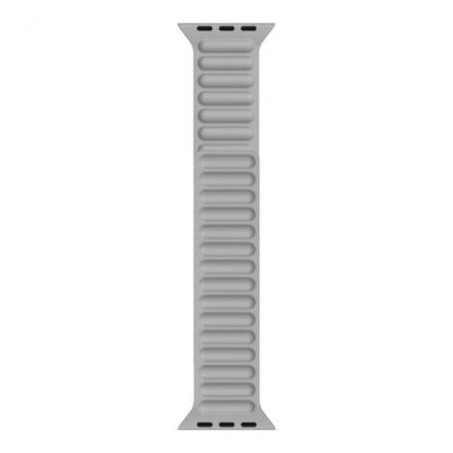 JC Design Silicone Link Band - магнитна силиконова каишка за Apple Watch 38мм, 40мм (светлосив) 2