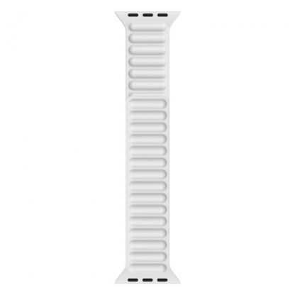 JC Design Silicone Link Band - магнитна силиконова каишка за Apple Watch 38мм, 40мм (бял) 2