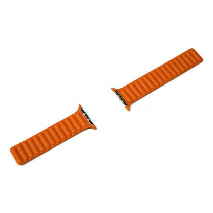 JC Design Silicone Link Band - магнитна силиконова каишка за Apple Watch 38мм, 40мм (оранжев) 3