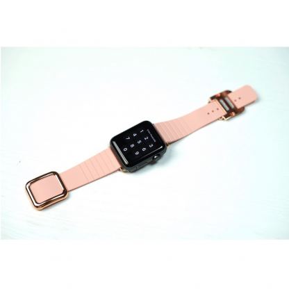 JC Design Modern Buckle Band - силиконова каишка с магнитна закопчалка за Apple Watch 42мм, 44мм (бежов) 2