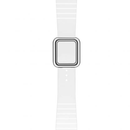 JC Design Modern Buckle Band - силиконова каишка с магнитна закопчалка за Apple Watch 42мм, 44мм (бял) 6