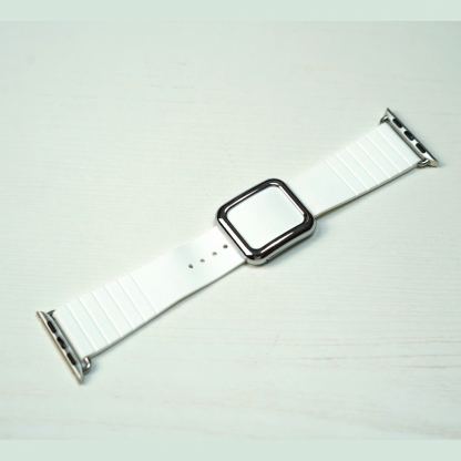 JC Design Modern Buckle Band - силиконова каишка с магнитна закопчалка за Apple Watch 38мм, 40мм (бял) 9