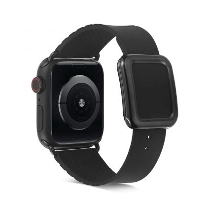 JC Design Modern Buckle Band - силиконова каишка с магнитна закопчалка за Apple Watch 42мм, 44мм (черен) 3