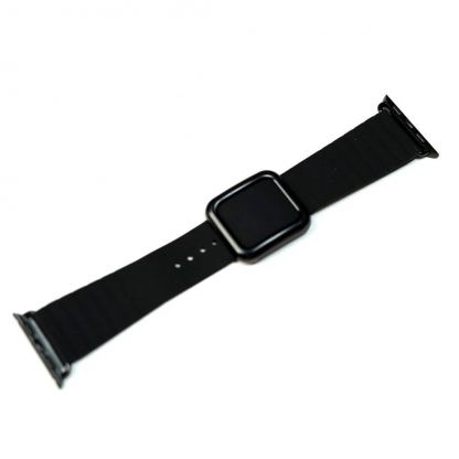 JC Design Modern Buckle Band - силиконова каишка с магнитна закопчалка за Apple Watch 42мм, 44мм (черен) 7