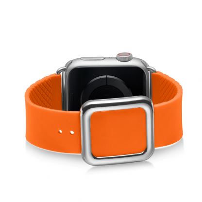 JC Design Modern Buckle Band - силиконова каишка с магнитна закопчалка за Apple Watch 42мм, 44мм (оранжев) 3