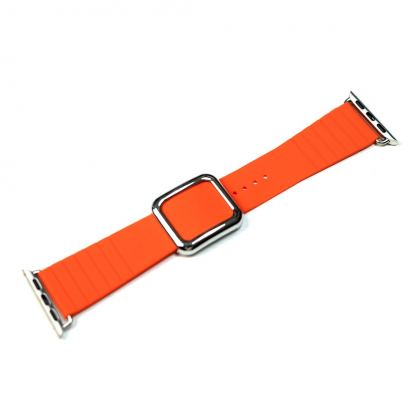 JC Design Modern Buckle Band - силиконова каишка с магнитна закопчалка за Apple Watch 42мм, 44мм (оранжев) 7