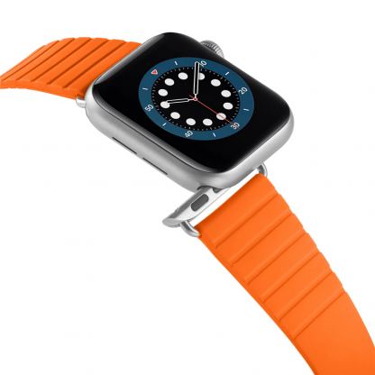 JC Design Modern Buckle Band - силиконова каишка с магнитна закопчалка за Apple Watch 38мм, 40мм (оранжев) 5