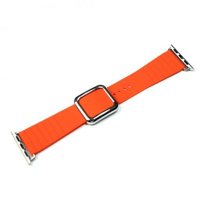 JC Design Modern Buckle Band - силиконова каишка с магнитна закопчалка за Apple Watch 38мм, 40мм (оранжев) 7