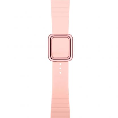 JC Design Modern Buckle Band - силиконова каишка с магнитна закопчалка за Apple Watch 42мм, 44мм (розов) 2