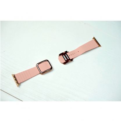 JC Design Modern Buckle Band - силиконова каишка с магнитна закопчалка за Apple Watch 42мм, 44мм (розов) 3