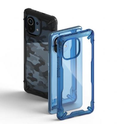 Ringke Fusion X - удароустойчив хибриден кейс за Xiaomi Mi 11 (син-прозрачен) 3