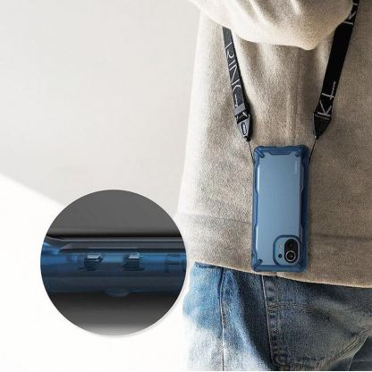 Ringke Fusion X - удароустойчив хибриден кейс за Xiaomi Mi 11 (син-прозрачен) 4