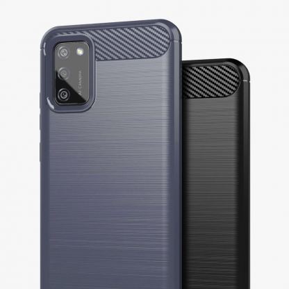 Carbon Flexible TPU Case  - тънък силиконов (TPU) калъф за Samsung Galaxy A02s (син) 5