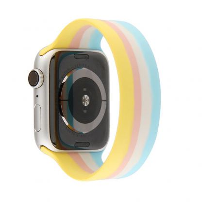 JC Design Silicone SoloLoop Band - силиконова каишка за Apple Watch 38мм, 40мм (розов-жълт) 3