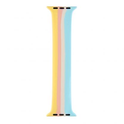 JC Design Silicone SoloLoop Band - силиконова каишка за Apple Watch 42мм, 44мм (розов-жълт) 2