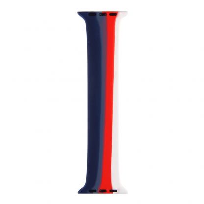 JC Design Silicone SoloLoop Band - силиконова каишка за Apple Watch 38мм, 40мм (сив-червен) 2