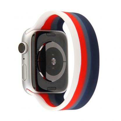 JC Design Silicone SoloLoop Band - силиконова каишка за Apple Watch 38мм, 40мм (сив-червен) 4
