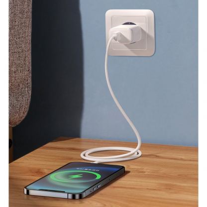 Joyroom Dual Port Fast Charger 20W with Quick Charge and PD - захранване за ел. мрежа с USB-A и USB-C изходи и технологии за бързо зареждане (бял) 3