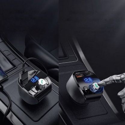 Joyroom Bluetooth FM Transmitter (JR-CL02) - блутут FM трансмитер и зарядно за кола за мобилни устройства (черен) 2