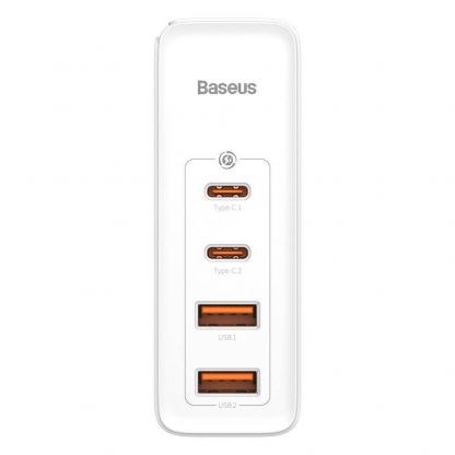Baseus GaN 2 Pro Charger 100W (CCGAN2P-L02) - захранване за ел. мрежа за лаптопи, смартфони и таблети с 2xUSB и 2xUSB-C изходи с технология за бързо зареждане и USB-C кабел (бял) 9