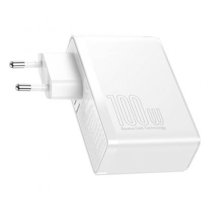 Baseus GaN 2 Pro Charger 100W (CCGAN2P-L02) - захранване за ел. мрежа за лаптопи, смартфони и таблети с 2xUSB и 2xUSB-C изходи с технология за бързо зареждане и USB-C кабел (бял) 11