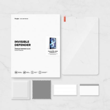 Ringke Invisible Defender ID Glass Tempered Glass 2.5D - калено стъклено защитно покритие за дисплея на iPad Pro 11 M1 (2021) iPad Pro 11 (2020), iPad Air 4 (2020), iPad Pro 11 (2018) (прозрачен) 5