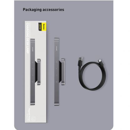 Baseus Magnetic Stepless Dimming Desk Lamp (DGXC-C0G) - магнитна настолна LED лампа (тъмносив) 8