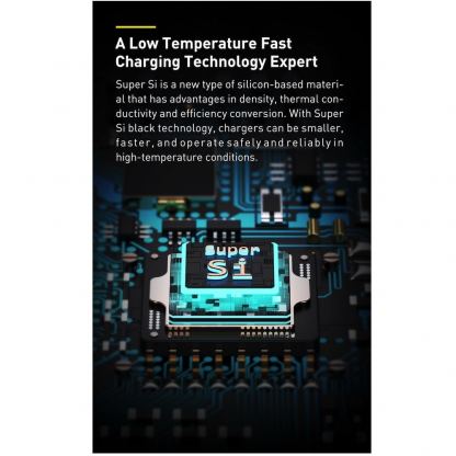 Baseus Super Si USB-C PD Wall Charger 25W (TZCCSUP-L01) - захранване за ел. мрежа с USB-C изход с технология за бързо зареждане и USB-C към USB-C кабел (черен) 15