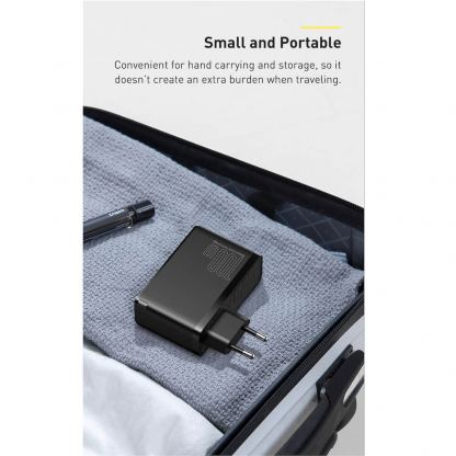 Baseus GaN 2 Pro Charger 100W (CCGAN2P-L01) - захранване за ел. мрежа за лаптопи, смартфони и таблети с 2xUSB и 2xUSB-C изходи с технология за бързо зареждане и USB-C кабел (черен) 12