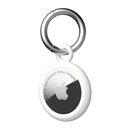 Urban Armor Gear AirTag Dot Keychain 4 Pack - комплект от 4 броя силиконови ключодържателя за Apple AirTag (бял-черен) 2