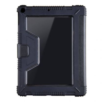 Tactical Riot Shield Case - удароустойчив калъф от изкуствена кожа и поставка за iPad 8 (2020), iPad 7 (2019) (черен) 2