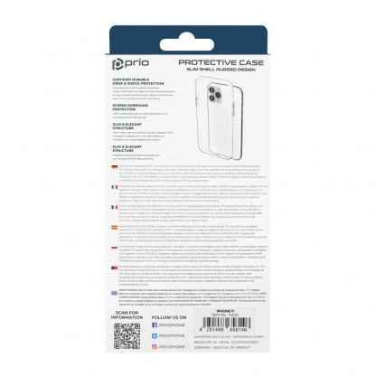 Prio Protective Hybrid Cover - хибриден кейс с най-висока степен на защита за iPhone 11 (прозрачен) 3
