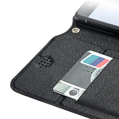 Dux Ducis Universal Case Size A - универсален кожен калъф, тип портфейл за смартфони от 4.7 до 5.0 инча (черен) 5