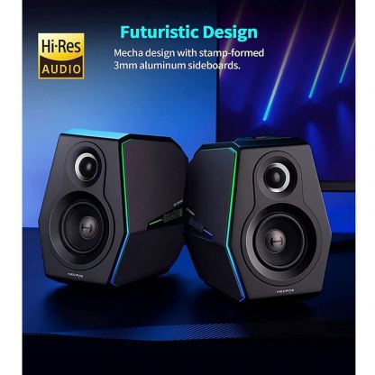 Edifier G5000 Gaming Speakers - уникална 2.0 безжична гейминг аудио система с подцветка (черен) 3