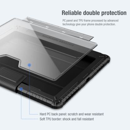 Nillkin Bumper PRO Protective Stand Case - удароустойчив хибриден кейс за iPad Pro 12.9 M1 (2021), iPad Pro 12.9 (2020) (черен) 8