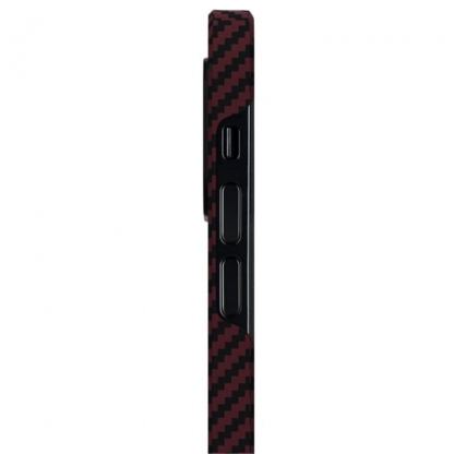 Pitaka MagEZ Aramid Fiber Case - кевларен кейс за iPhone 12 Pro (черен-червен)  2