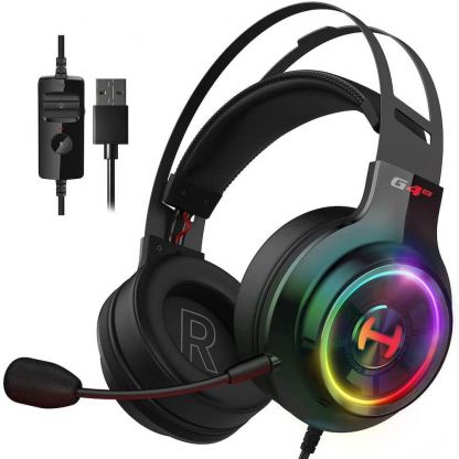 Edifier G4 TE Over Ear Stereo Gaming Headset - геймърски слушалки с микрофон и управление на звука (черен)