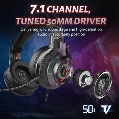 Edifier G4 TE Over Ear Stereo Gaming Headset - геймърски слушалки с микрофон и управление на звука (черен) 2