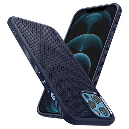 Spigen Liquid Air Case - силиконов (TPU) калъф с висока степен на защита за iPhone 12 Pro Max (син) 8